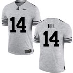 Men's Ohio State Buckeyes #14 KJ Hill Gray Nike NCAA College Football Jersey Lightweight IKS4344YE